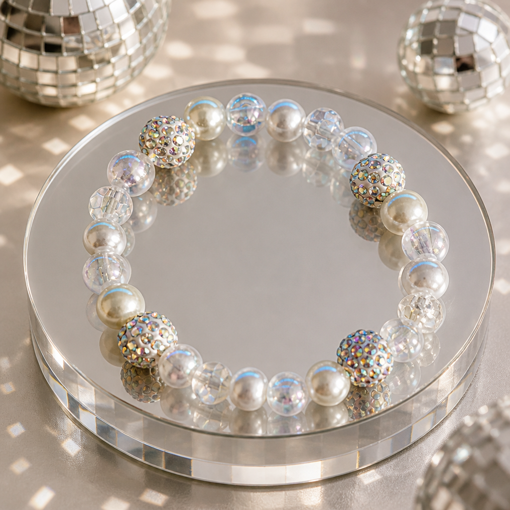 Glitterball pearl bracelet