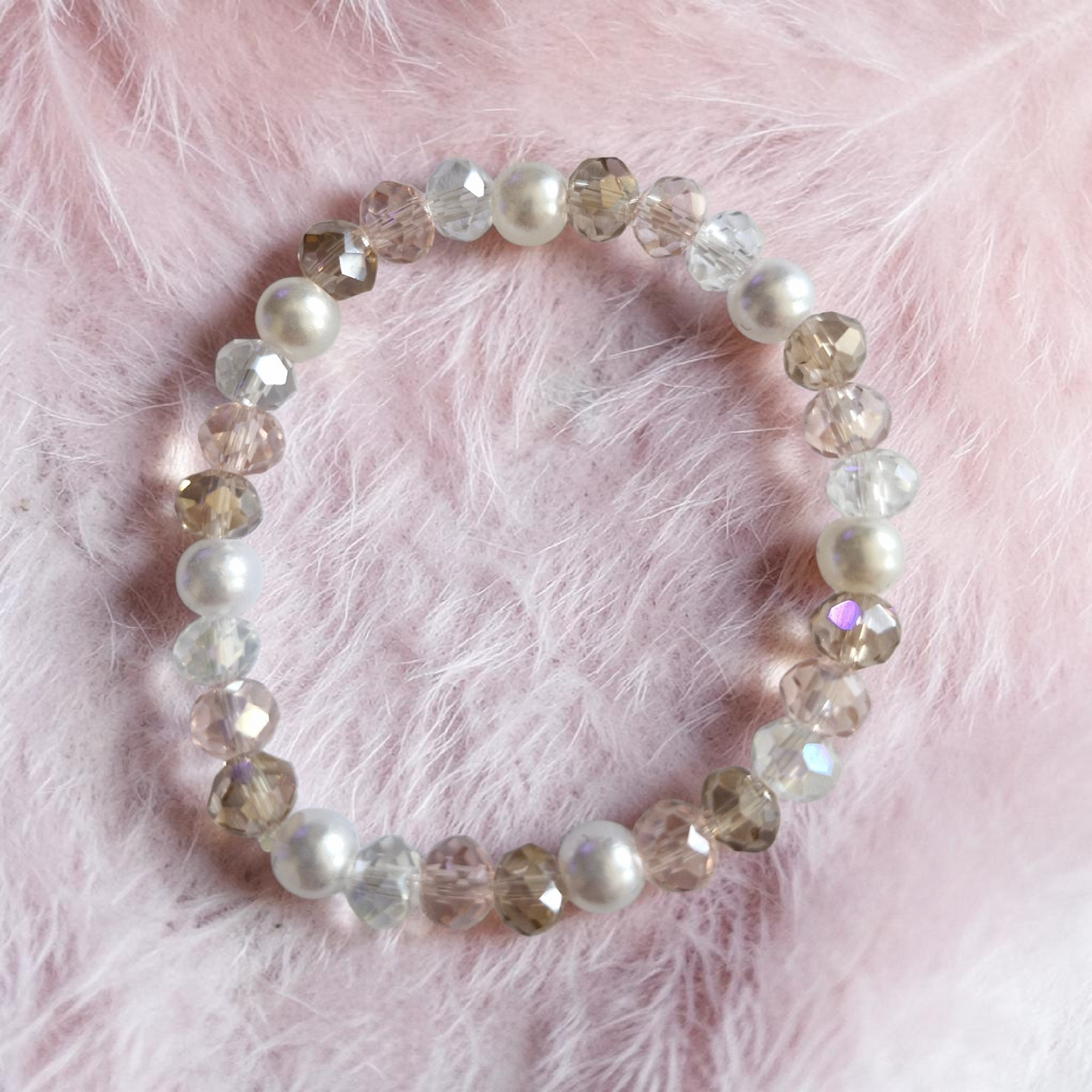 Blush pearl and sparkle bracelet