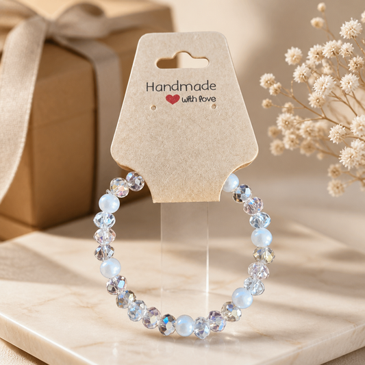 Blush pearl and sparkle bracelet