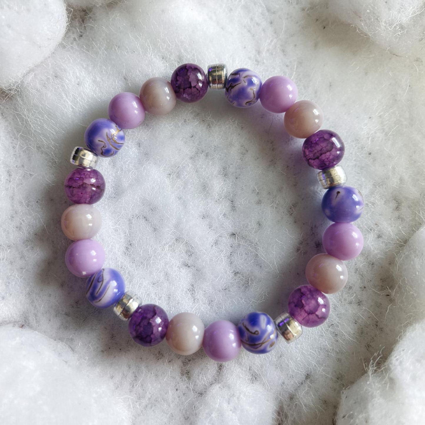 Marble effect with silver accents bracelet
