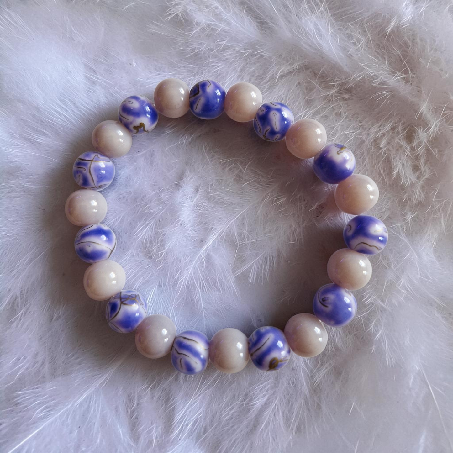 Marble effect pearl bracelet